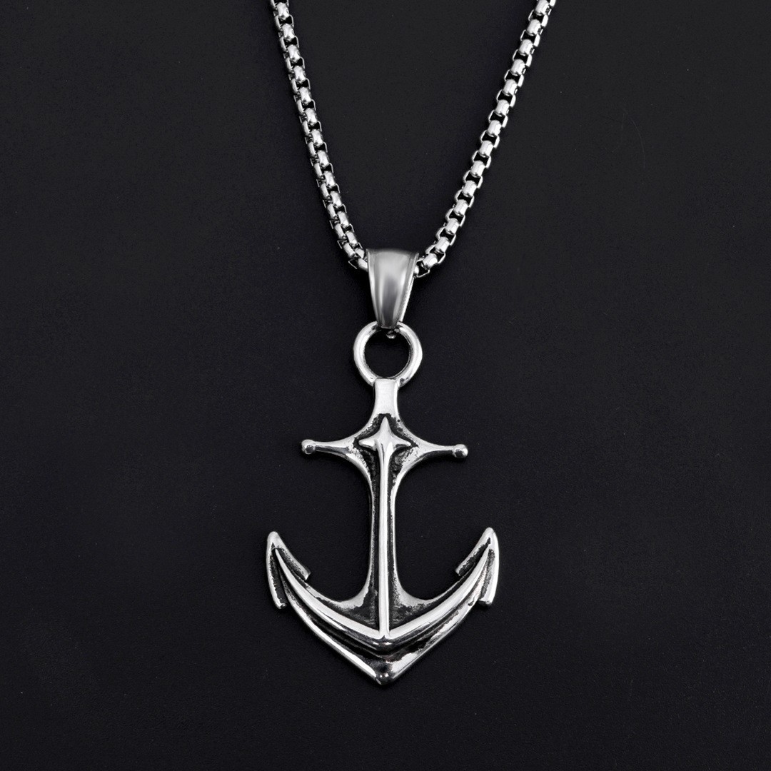 Hot selling titanium ship anchor stainless steel fashionable necklace pendant, accessory set_voghion.com