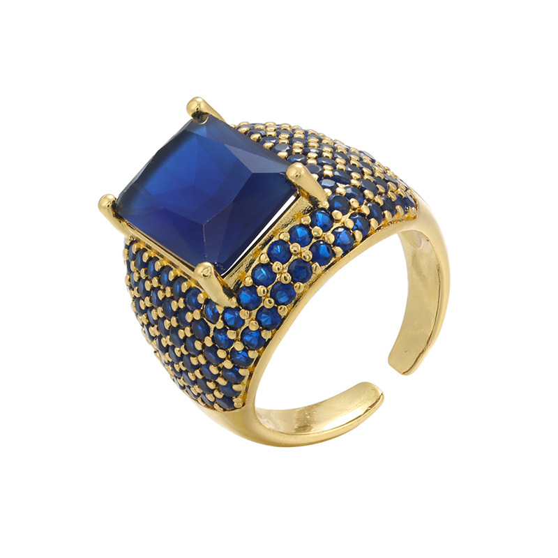 8g Weight Zircon Inlay Material Festival Occasion Copper Material Geometric Pattern Women'S Gender Plating Design Fashion Style White, Purple, Green, Gold Color Copper Plating Geometric Zircon Copper Rings 9