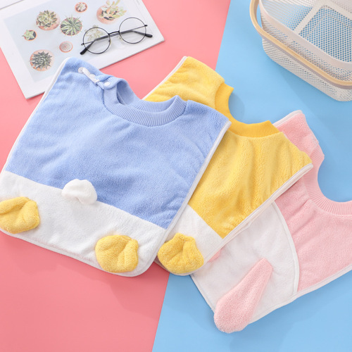 Coral velvet children's washcloth, brushing teeth, wiping face, bib, gargling, absorbing water, multifunctional towel, baby's face wash bib