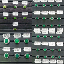 新款天然碧玉戒指女S925银和田玉石玉髓 指环日韩网红女戒复古风