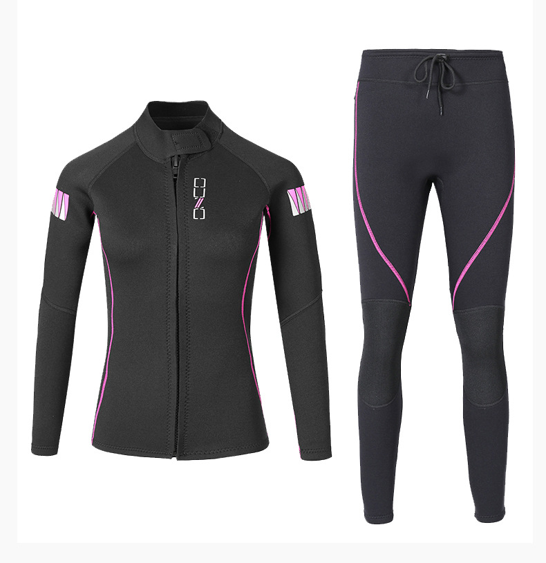 Description Picture 6 of itemWomen's Wetsuit shirt / pants 1.5mm Neoprene Wetsuits Long Sleeve Wetsuits Top Bottom Two Piece Dive Suits for Scuba Diving Surf