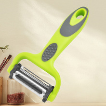 多功能削皮器不锈钢削皮刀厨房工具刨丝器三合一旋转瓜刨现货批发