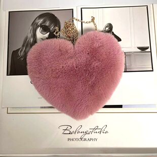 Mobile phone heart shaped heart-shaped, shoulder bag, bag strap, plush
