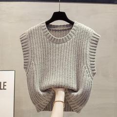 圆领针织马甲背心女2025春秋新款宽松外穿马夹叠穿毛衣坎肩上衣潮