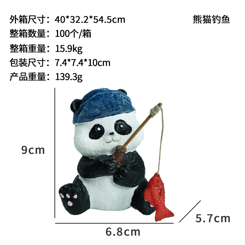 Paisajismo de peceras lindo acuario de pesca de panda colgante decoración de micro paisaje