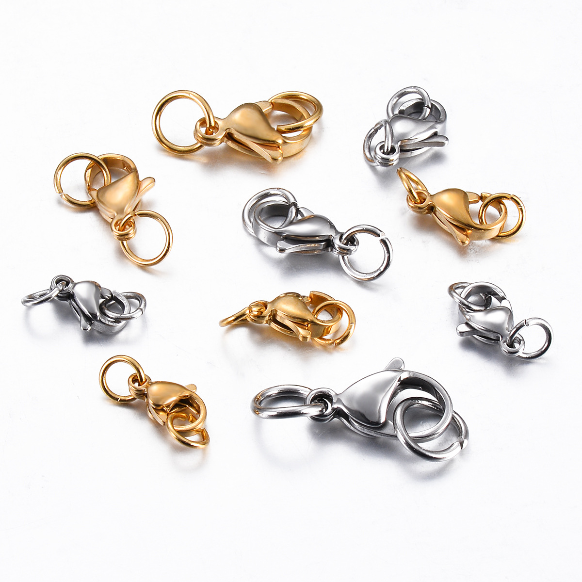 Lobster Clasp Jewelry Making Type 10 PCS/Package 15mm Diameter 9mm 216 Stainless Steel Geometric Lobster Clasp