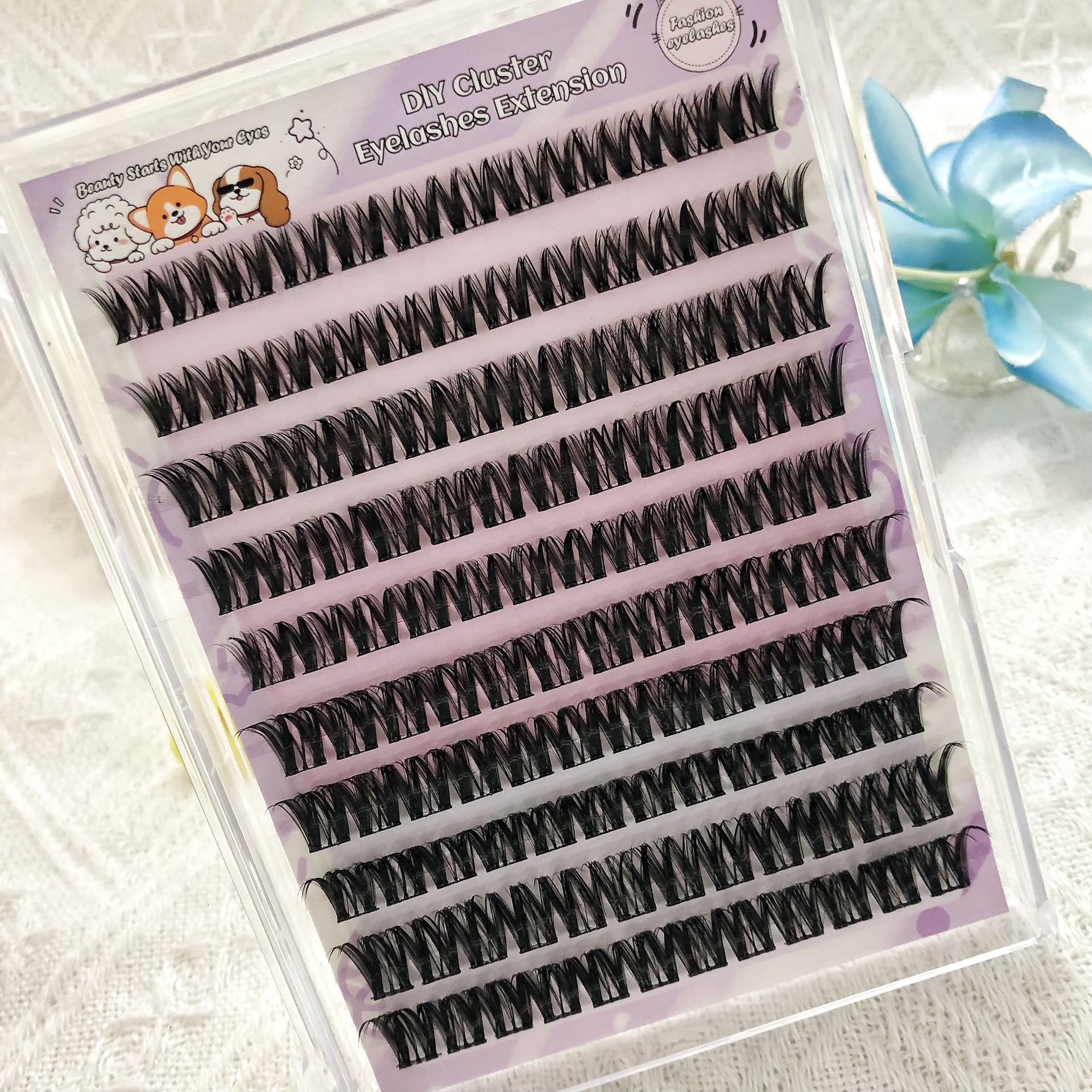 Nuevo conjunto de injerto de 10 filas MJ84 Amazon DIY en Europa y los Estados Unidos, pestañas falsas transfronterizas densas