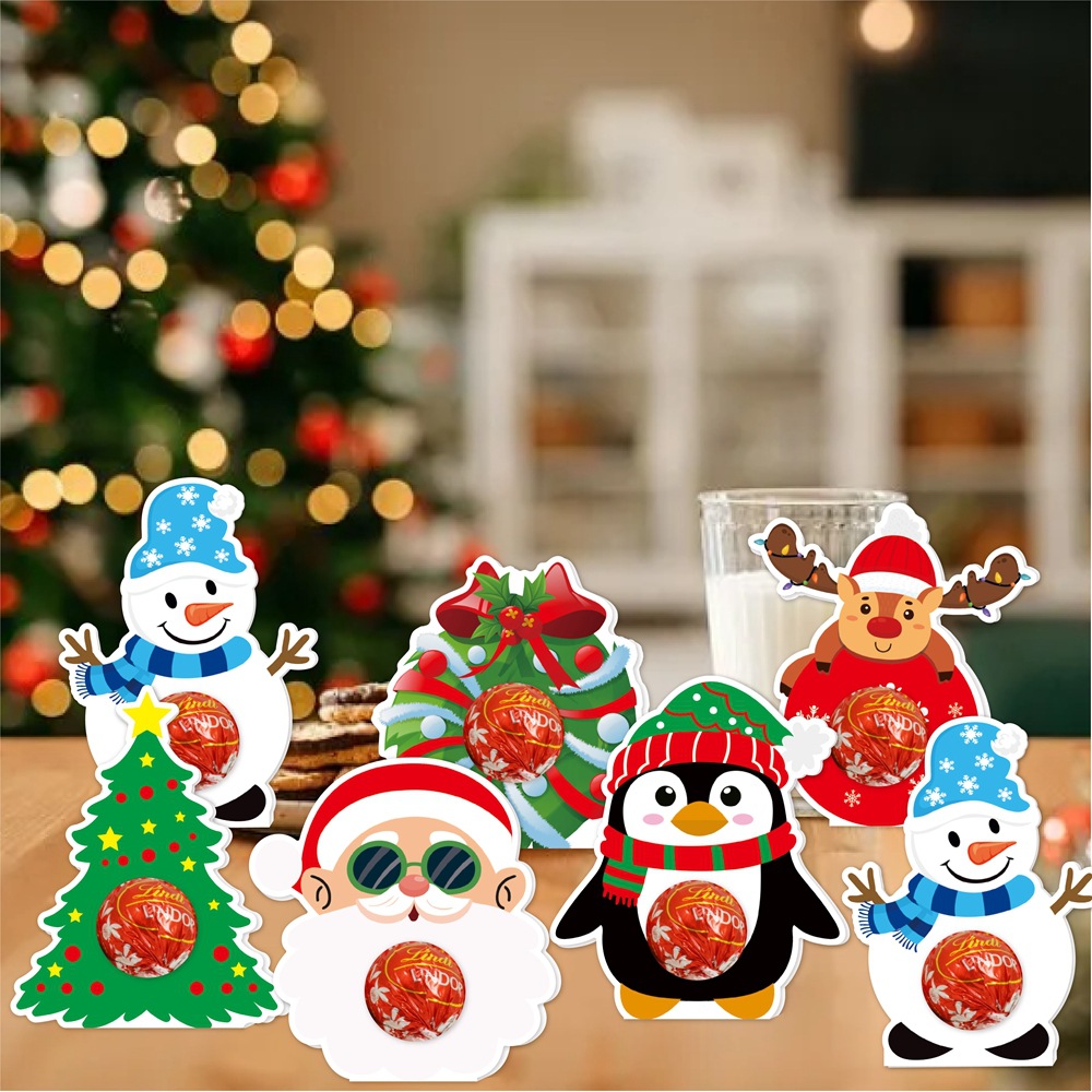 Nuevo producto Decoración de Navidad Tarjeta de inserción de dulces Navidad de invierno Fiesta de año nuevo Tarjeta de inserción de decoración de dulces