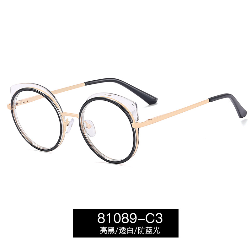 81089 nuevo marco completo gafas casuales marco femenino tendencia delgada cara gafas marco al por mayor miopía gafas anti luz azul