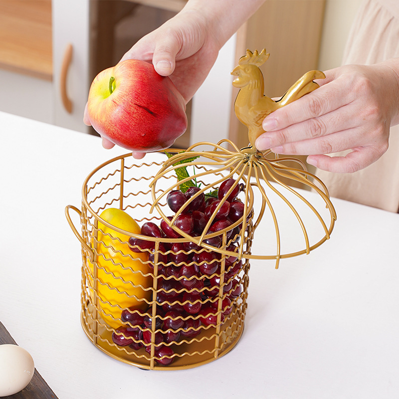 Fuente de la fábrica nueva simple fruta merienda metal hierro cesta de almacenamiento artesanía decoración hogar sala de estar almacenamiento
