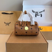 托特包女包包lv包包MC真皮迷你印花波士顿手提单肩斜挎钢牌枕头包