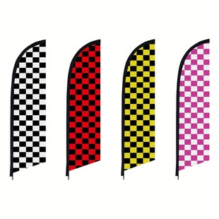 Amazon Cross-Border Plaid Advertising Feather Flag Outdoor Promotional Flag Water-Filled Flagpole Water Column Colorful Flag Advertising Flag