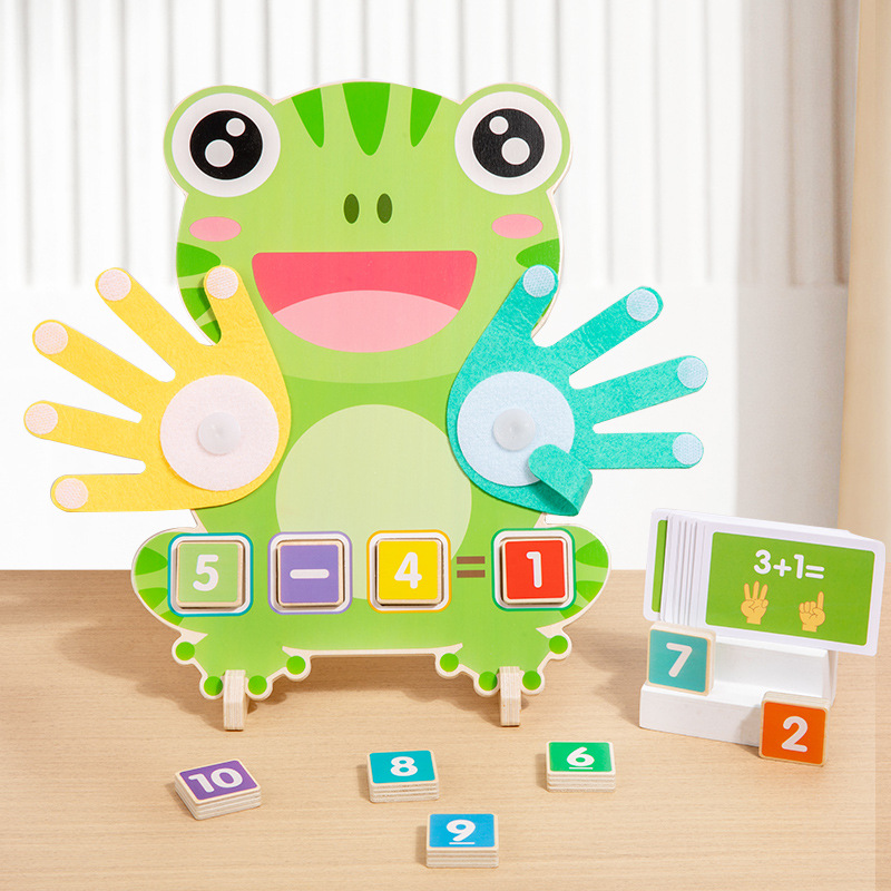 Instrucciones digitales Montessori para niños, aprendizaje de jardín de infantes, suma y resta, dedos, matemáticas, rompecabezas cognitivo, juguetes aritméticos