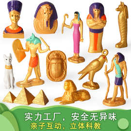 跨境仿真古埃及金字塔女王狮身人面像伊西斯木乃伊匣模型儿童玩具