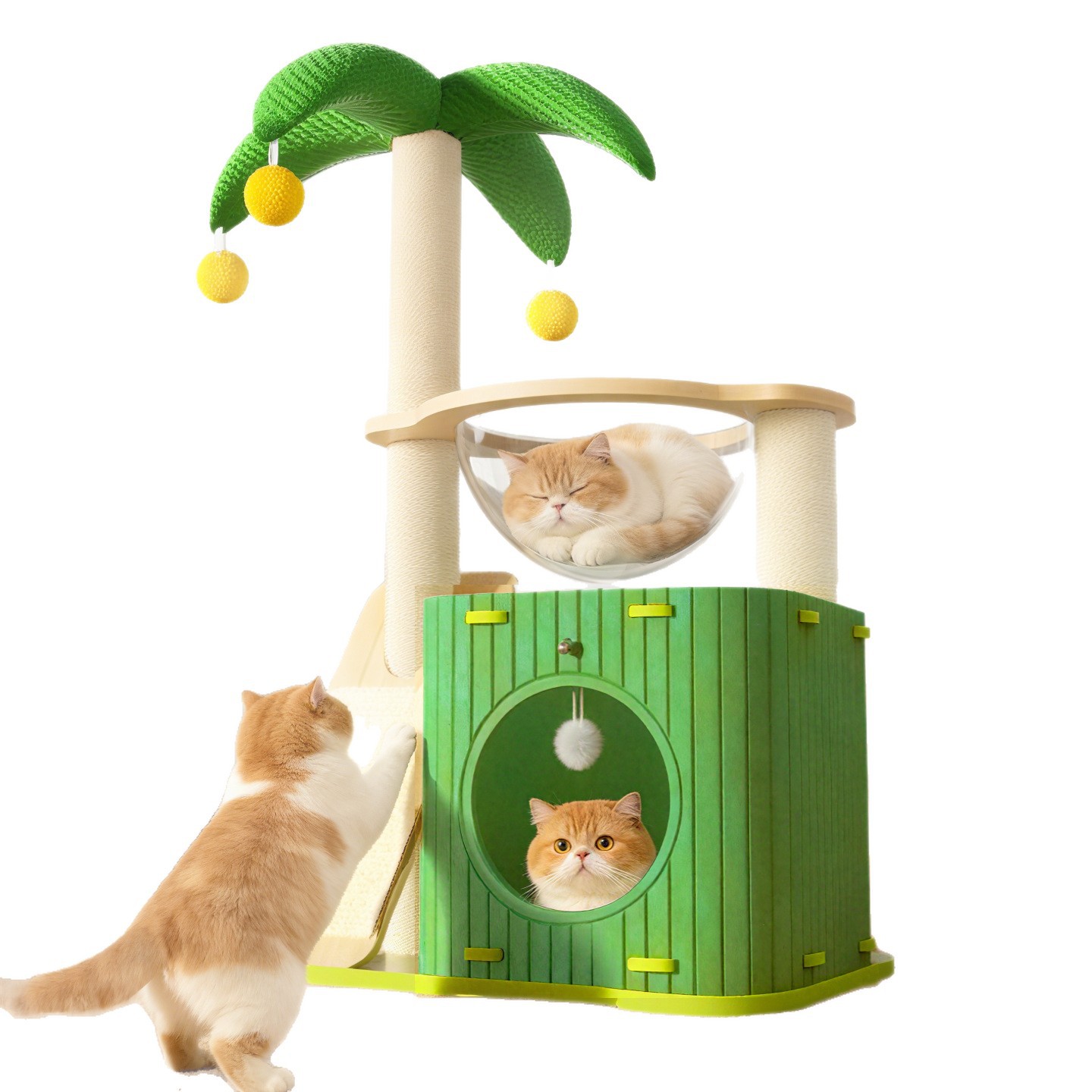 Capacidad de gato para escalar y ninillo de gato integrado sin suelo, gato de seda agarrando tablero de cápsula espacial, agujero de árbol de gato, juguete de plataforma de salto de gato doméstico