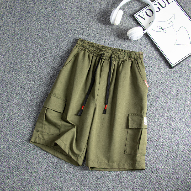 Pantalones cortos de herramienta de verano sueltos de tirada casuales 2025 nuevos pantalones rectos para hombres jóvenes deportivos cómodos