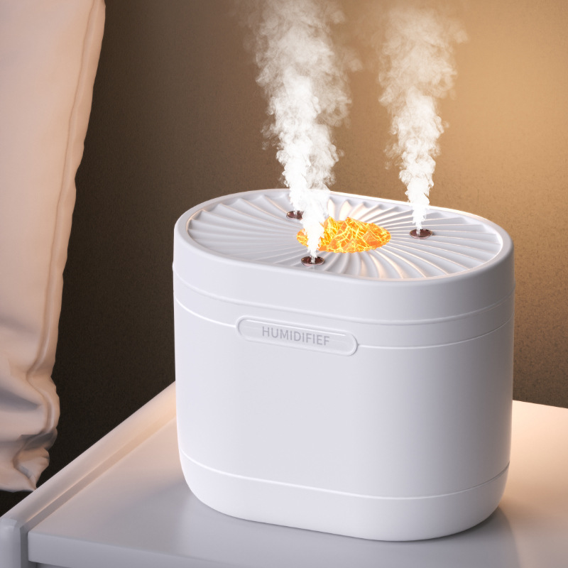 Umidificatore USB a 3 ugelli con luce d'atmosfera a 7 colori, funzionamento silenzioso per camera da letto, ufficio, scrivania di casa - Idratante per l'aria compatto e portatile_voghion.com