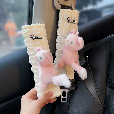 Seat belt shoulder pad — Cover Cute Car Four Seasons - pair-of-lina-puff-shoulder-pads