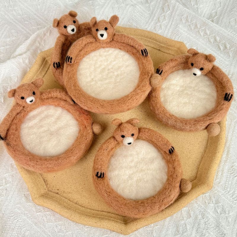 手作りウールフェルト重工かわいい動物コースター通動物コースター断熱マットINSシンプルな風完成品|undefined