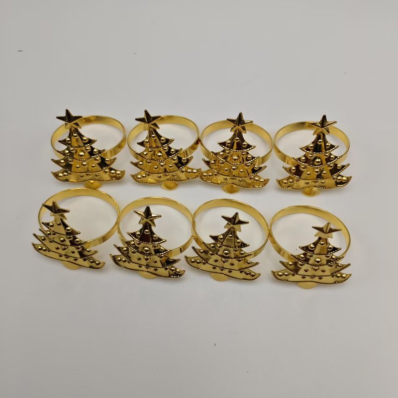 強度工場クリスマスナプキンリングシンプルクリエイティブクリスマスツリーナプキンバックル布リング卸売|undefined