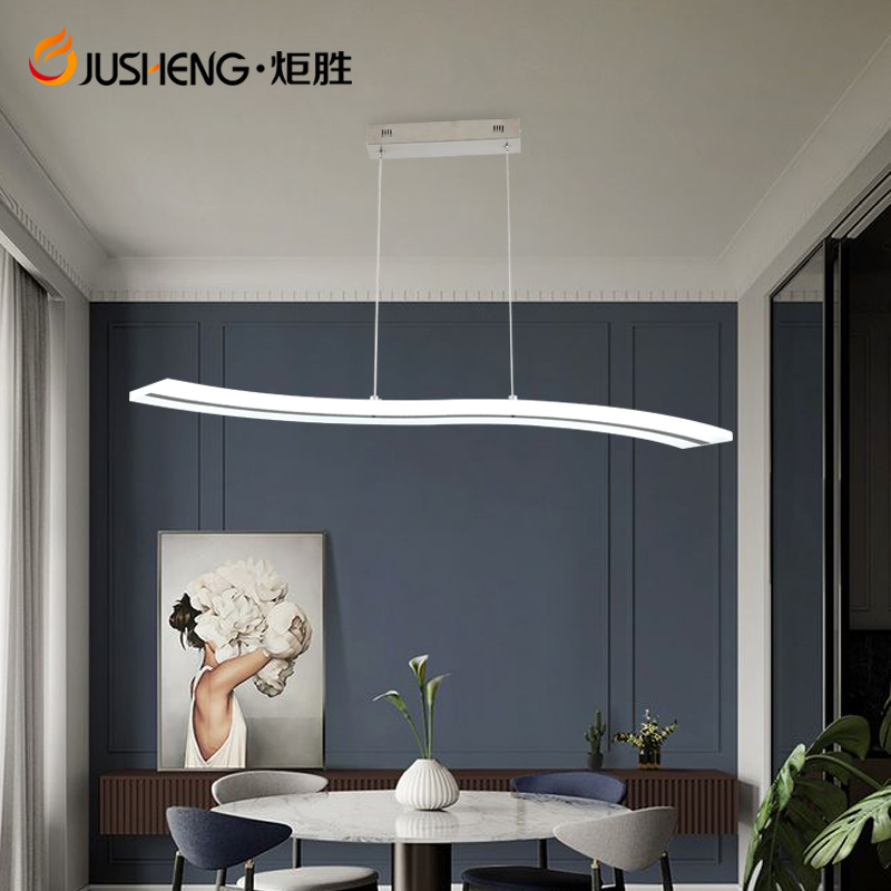 炬胜亚克力led吊灯 现代简约餐厅波浪型吊线灯办公室前台