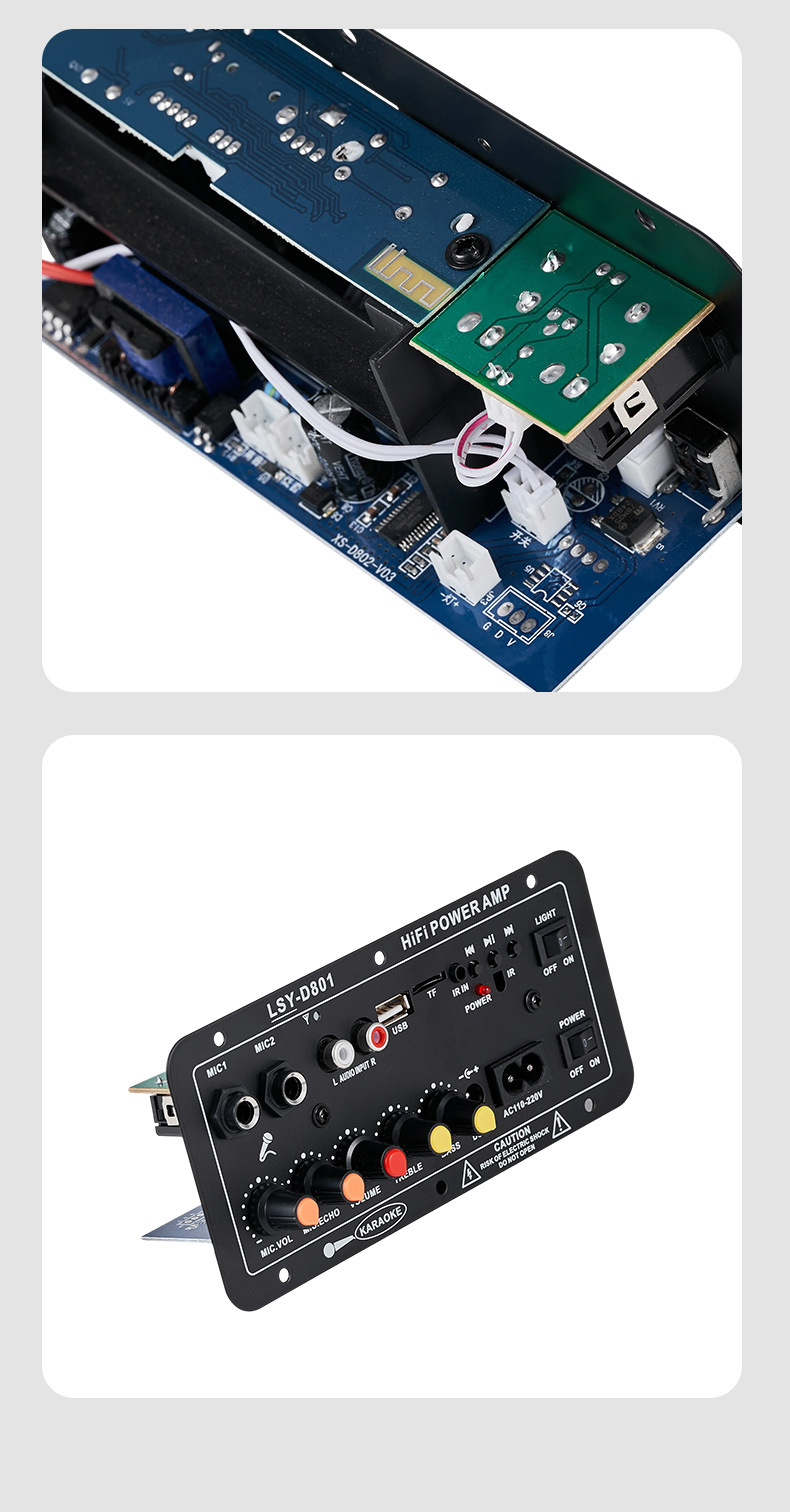 D802 Digital Amplifier Board for Home and Car Subwoofer, Amplifier Board, Amplifier Motherboard, Clear Sound Quality, Audio-Visual Module