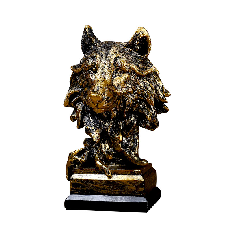 Animal Head Resin Ornaments Nordic Lion Eagle Crafts Office Decoration Living Room Entrance Sculpture Decoration