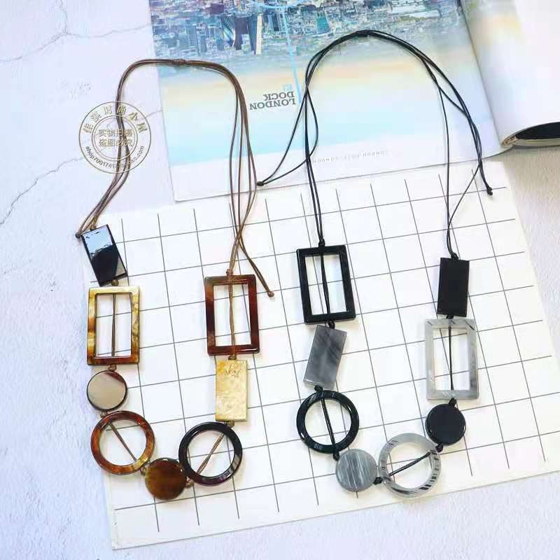 Sweet Simple Style Round Rectangle Arylic Wholesale Sweater Chain display picture 4