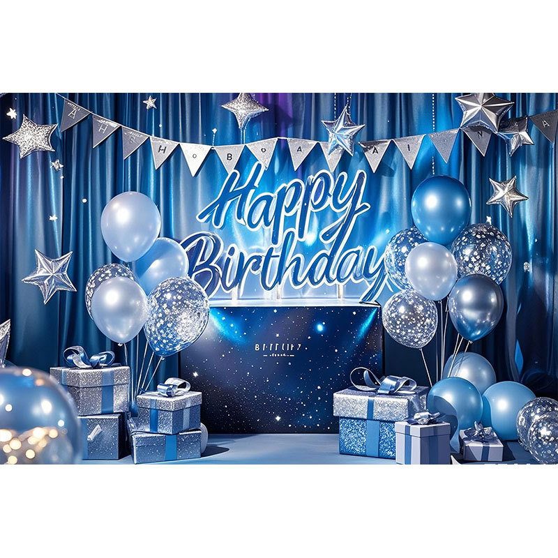 Fondo de fiesta con pancarta de feliz cumpleaños 2025, tela colgante para fotos con tema de cumpleaños, decoración fotográfica.