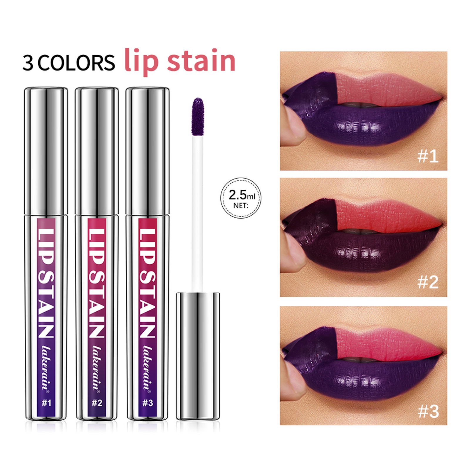 Transfronterizo lacerain tubo de plata rasgar lápiz labial mate es fácil de colorear, impermeable, no es fácil de descolorar lápiz labial rasgar lápiz labial