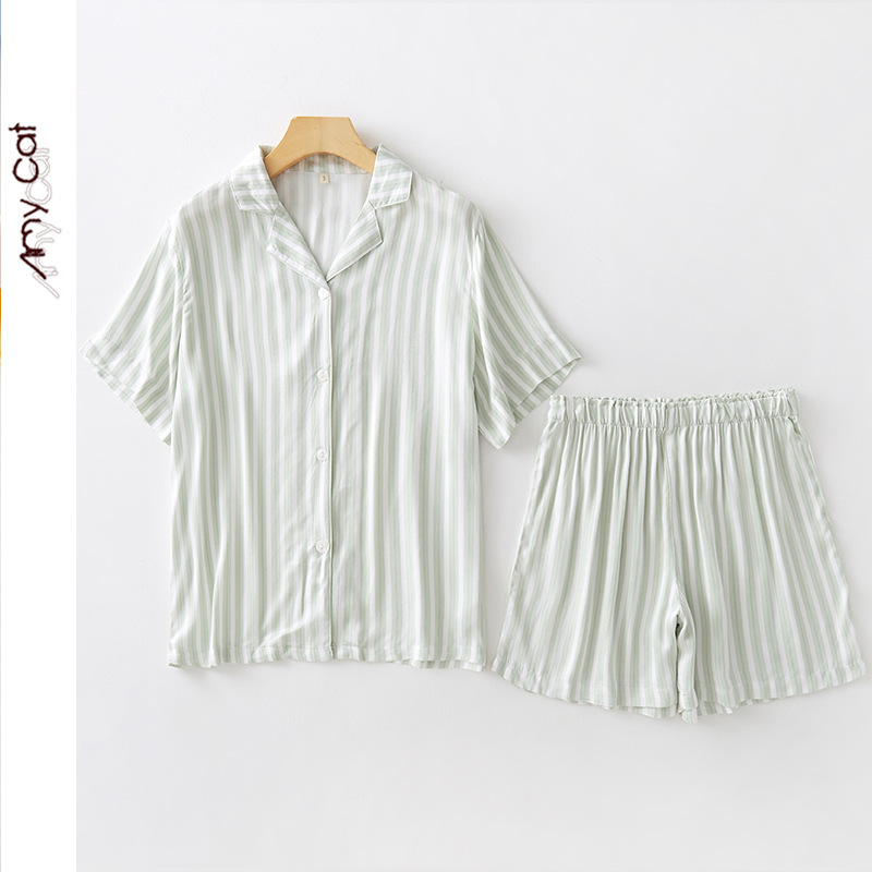 공 새틴 633 쇼트 그린 스트라이프