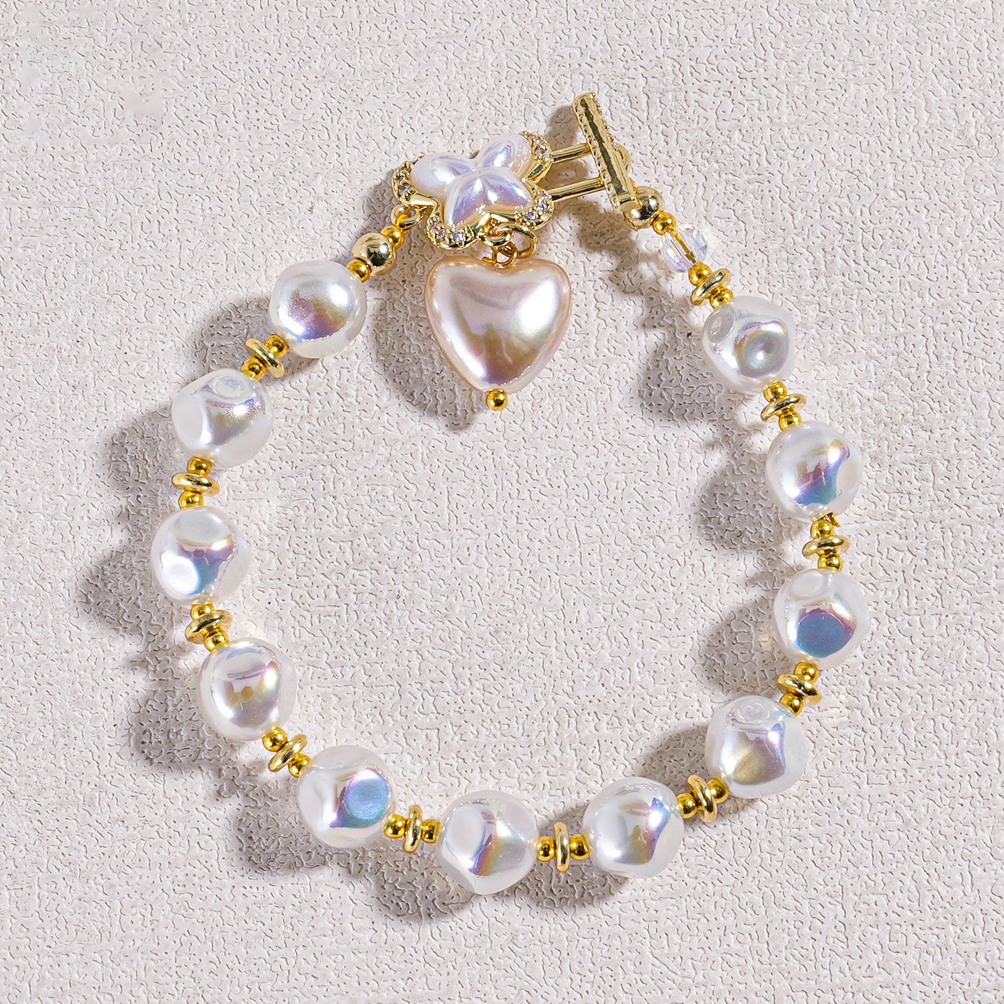 Heidi perla barroca de forma especial perla de imitación ABS en forma de corazón amor con cuentas cadena de teléfono móvil fabricante de origen de material de bricolaje