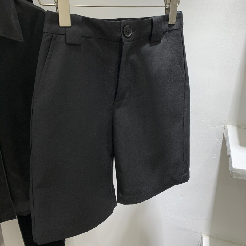 Eewen Crisp Mid-Length Trousers High-Waisted Black Slim Suit Shorts Women's Summer Five-Point Straight Pants Design