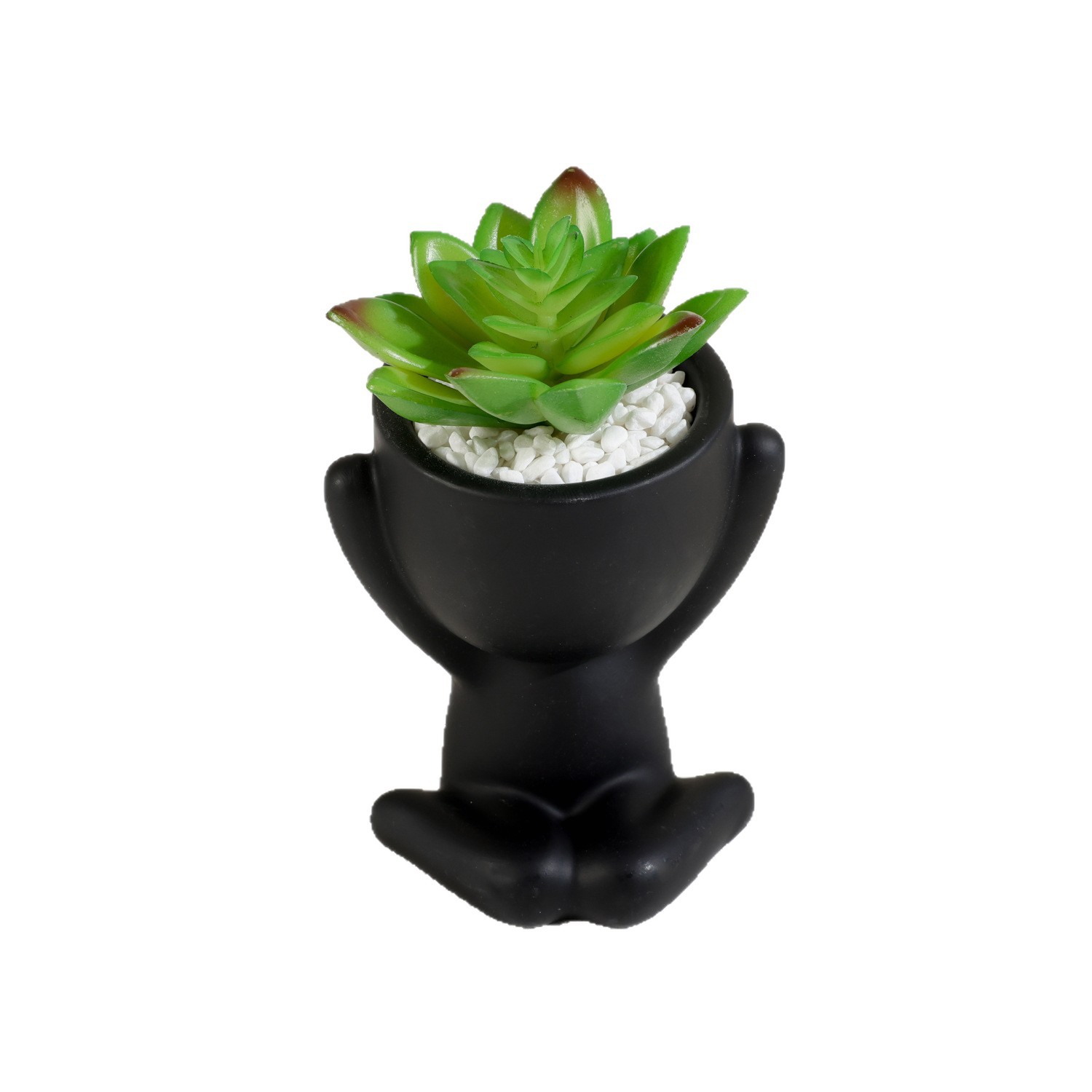 Personajes transfronterizos en maceta decoración de la sala de estar en el viento verde plantación de mesa bonsai casa en maceta puede etiquetarse