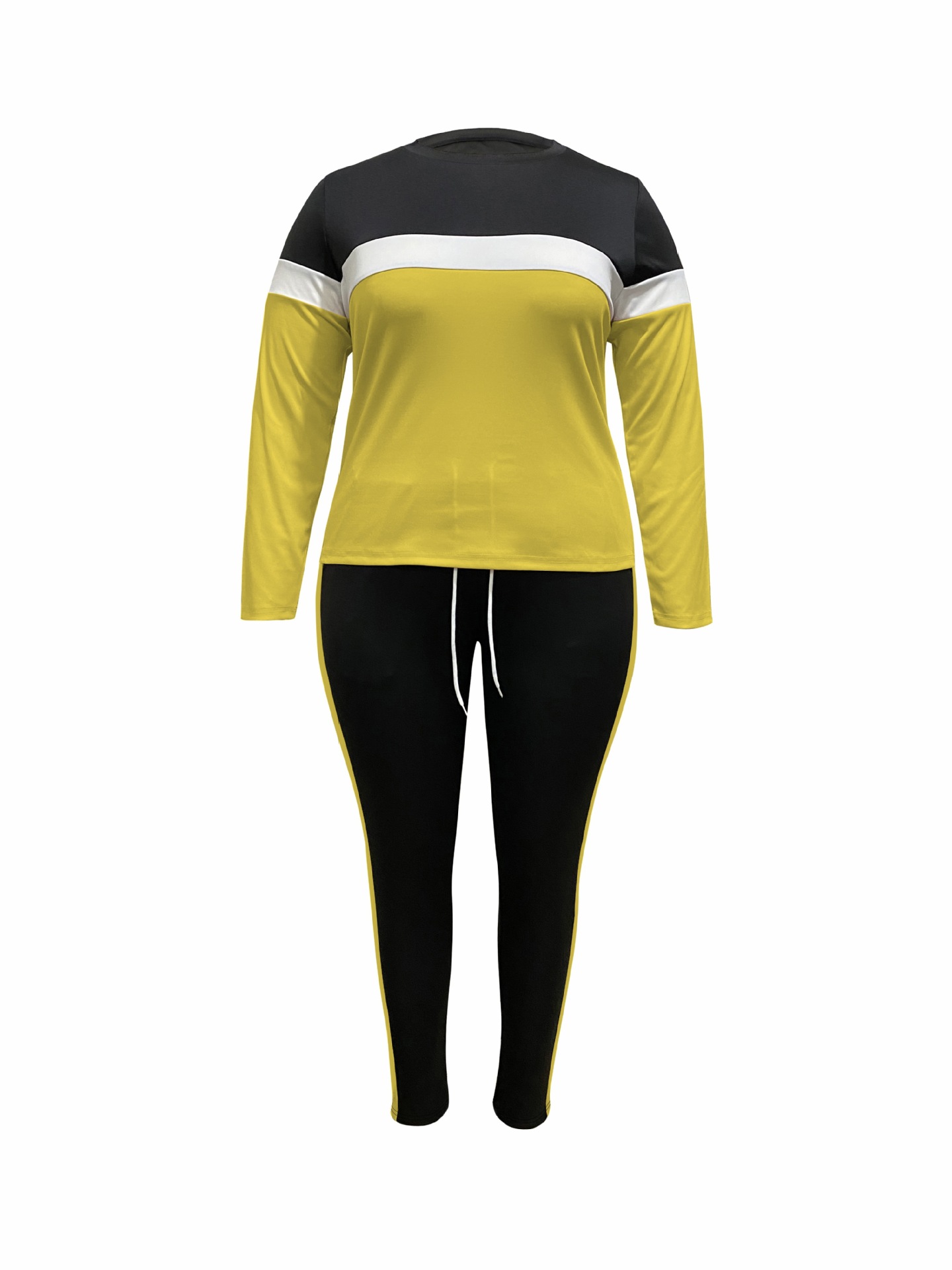 Damen Colour-block Lounge Set Mit Langarm T-shirt Und Jogger_voghion.com