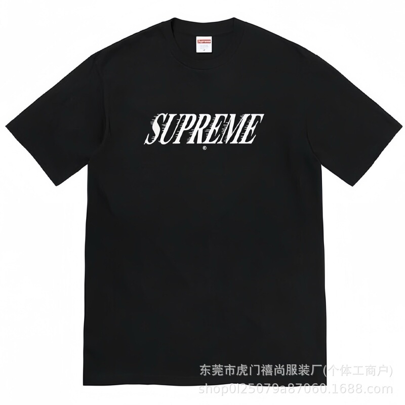 クロスボーダー25ss美潮Supreme文字プリントラウンドネック半袖男女兼用カジュアルTシャツ純綿快適|undefined