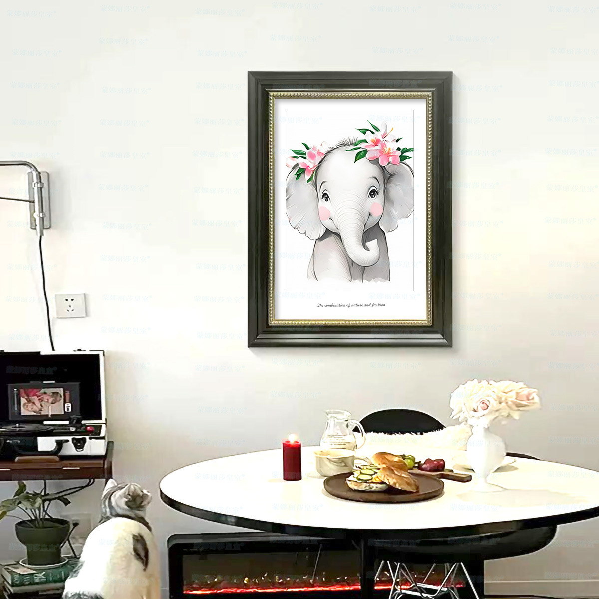 Mona Lisa Real Animal Combinado - Elephant Cute Cartoon Miniature Moderno Minimalista Transfronterizo