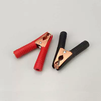 Battery Clamps, Copper-Plated Pure Copper Car Jumper Cables, Battery Connection Cables, Alligator Clips (Car on the line of fire) - a-pair-of-100a-copper-plated-black-and-red-clips