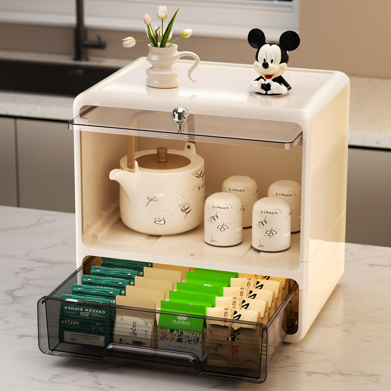 カップ収納ラックデスクトップティーカップウォーターカップホルダー防塵ティーセットマグコーヒーティーバッグ収納キャビネット新しいスタイル|undefined