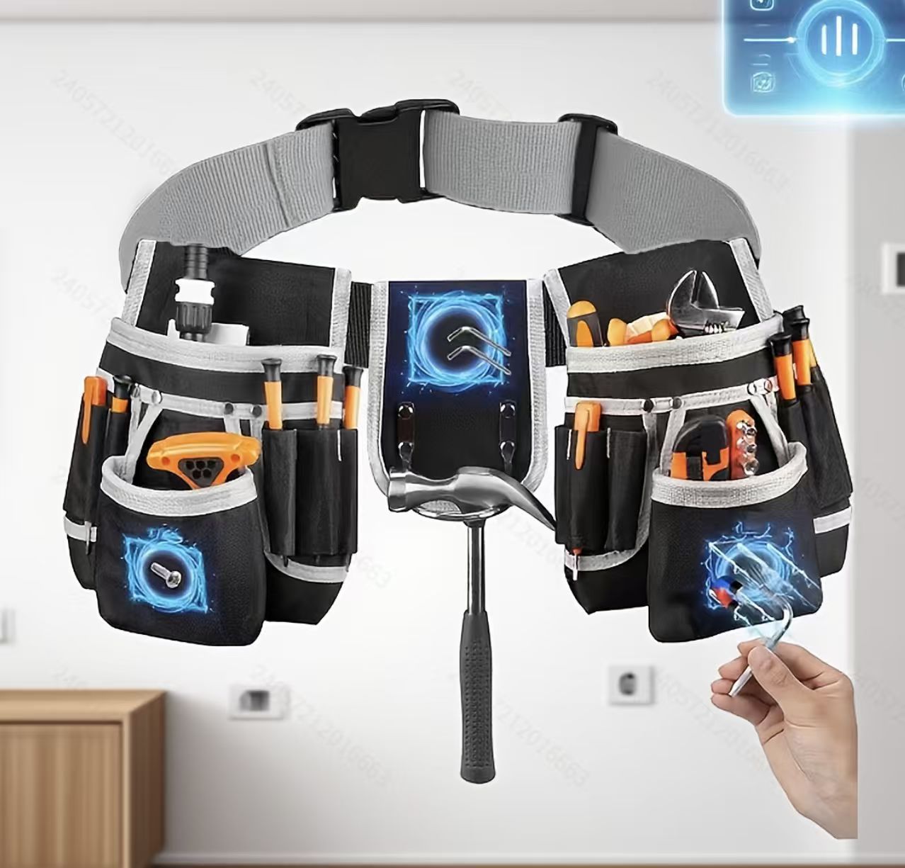 Ingenioso Oxford tela portátil impermeable electricista bolso de cintura multi-herramientas almacenamiento artefacto portátil para venta caliente transfronteriza