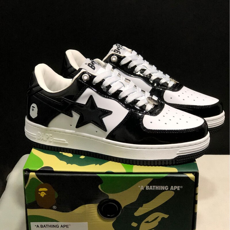 Putian Shoes Pure Original Bapesta Full Series Ape Head Collaboration Marvel Patent Leather Thick-Soled Height-Increasing Low-Top Unisex Sneakers