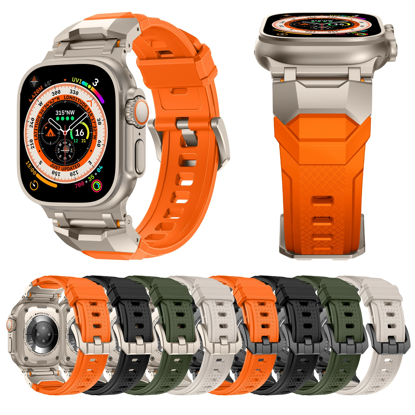 Силиконово-металлический ремешок для Apple Watch