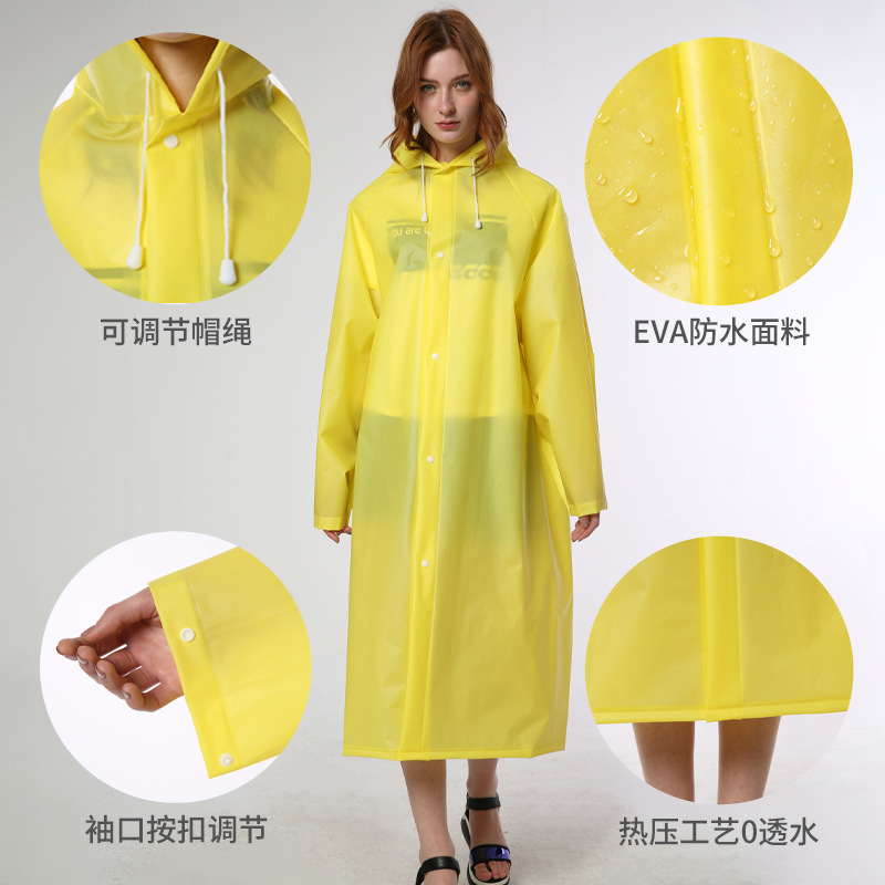 Impermeable Largo para Adultos de EVA, Reutilizable, para Exteriores y Viajes