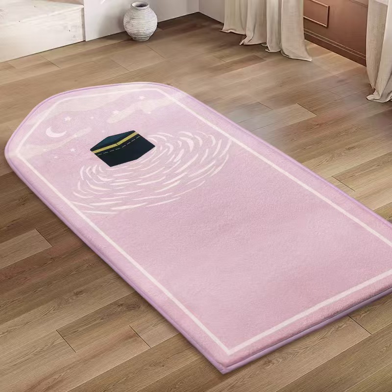 Cross-Border Popular Worship Ethnic Mat for Home Use, Stain-Resistant Floor Mat, Crystal Velvet Printed Prayer Non-Slip Floor Mat Carpet