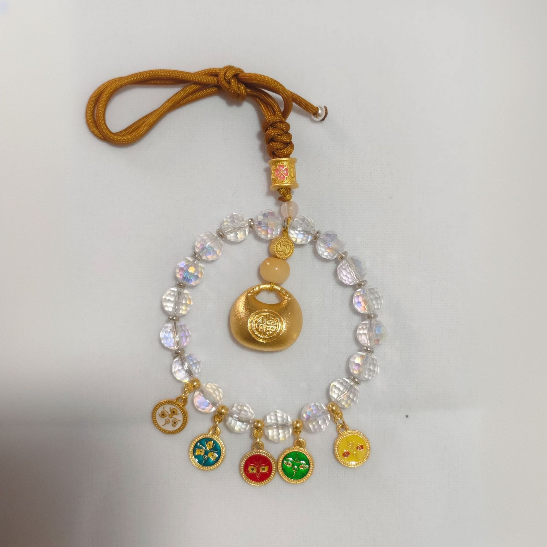 Hangzhou Lingyin Wu Lu Caixin coche colgar colorido ábaco cerradura de automóvil de alta calidad Ping An Nafu Zhaocai colgante de automóvil