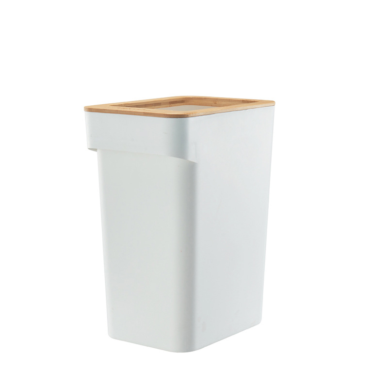 Hogar cuadrado de bambú cubierta de basura puede sala de estar dormitorio cuarto de baño sin cubierta de lujo simple Almacenamiento de basura puede