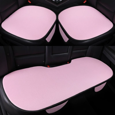 Seat cushion, seat cover – Universal for All Seasons, Single Cushion - pink-ice-silk-thickened-version-front-seat-cushion-one