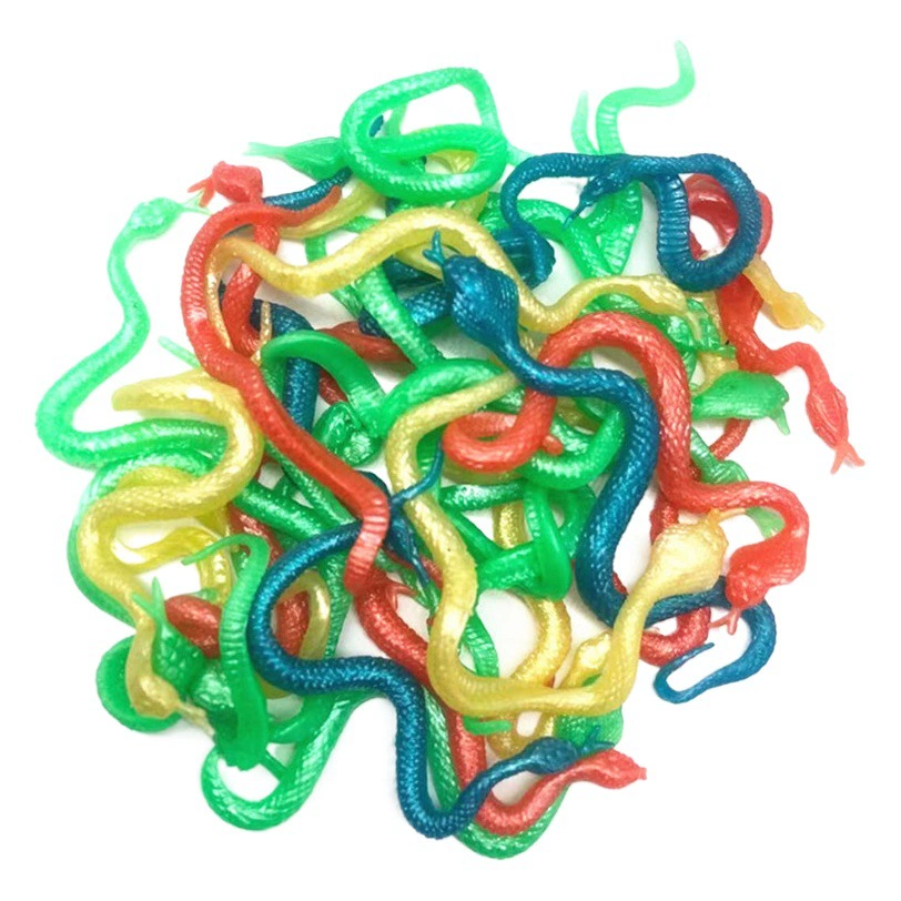 Моделирование змеи игрушка мягкая резина поддельная змея Роман забавная игрушка цветная маленькая змея реквизит для Хэллоуина Кобра