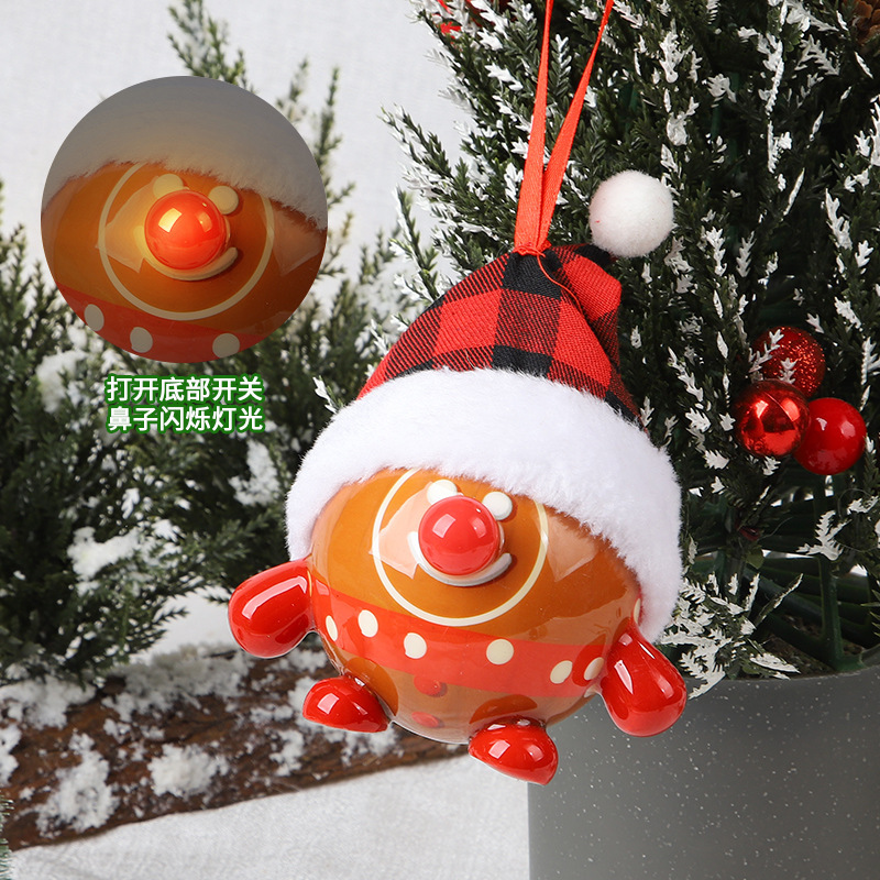 2025 新製品クリエイティブ漫画人形クリスマスボール泡ステッカー漫画人形赤鼻クリスマスギフトペンダント|undefined