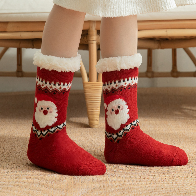 Calcetines de Lana de Cordero para Mujer, Calcetines de Interior para Adultos, Calcetines de Casa Forrados de Felpa y Engrosados, Antideslizantes para Adultos.